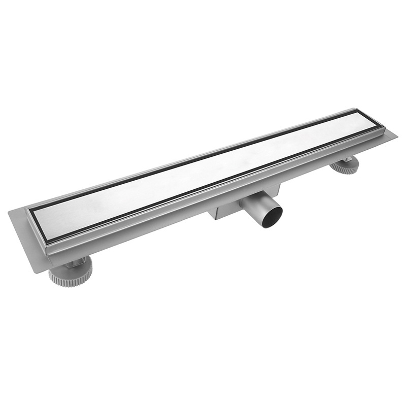 Rectangular linear shower drain invisible tile insert stainless steel 