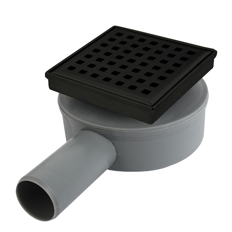 Shower embedded pvc point water drains bathroom plastic square angle floor drain