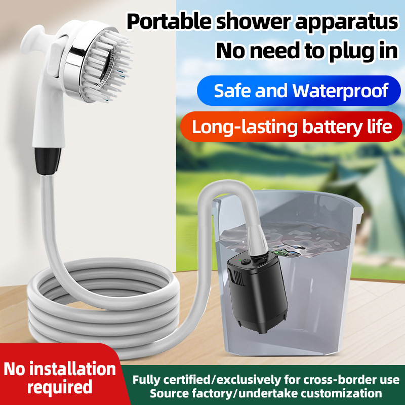 USB Rechargeable ABS Outdoor Portable Shower